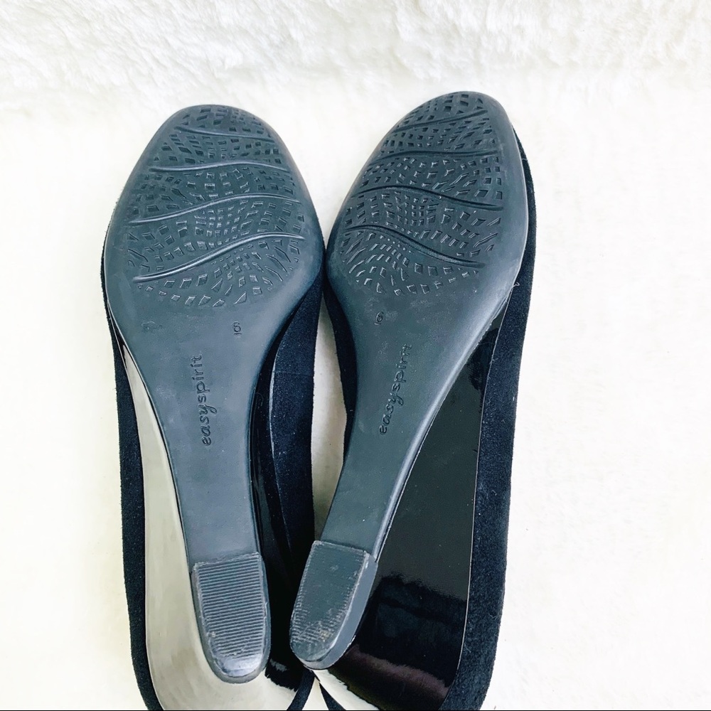 Easy Spirit Solna Black Suede Wedge Heels Size 6 - Picture 9 of 11
